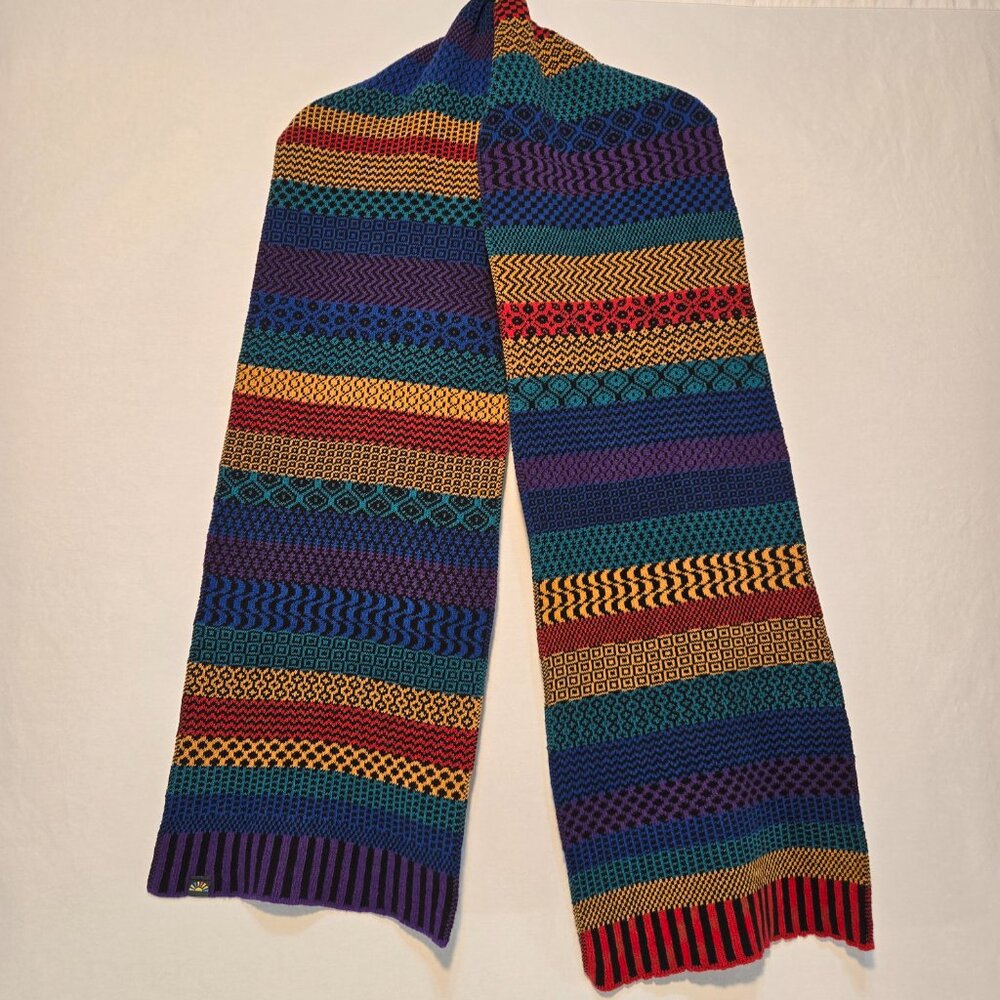 SOLMATE Boho UNISEX Multicolor Multi Patterns Recycled Knit Scarf New NO Tags! - Picture 1 of 14
